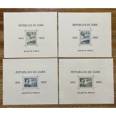 CUBA 1952 SERIE COMPLETA DE HOJAS BLOQUES Yv. 10/3 NUEVAS CON Y SIN GOMA y MINT AVIONES 50 EUROS